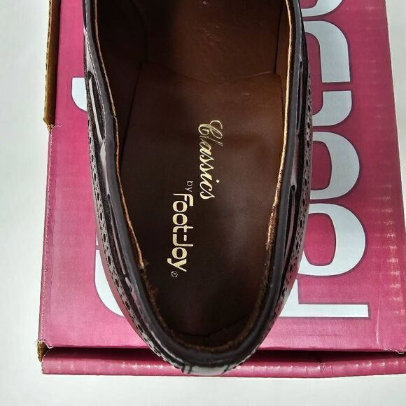 FOOTJOY VINTAGE CLASSIC DRESS SHOES BROWN TASSEL BROGUE LOAFER NEW MENS 9.5 C - Picture 5 of 9